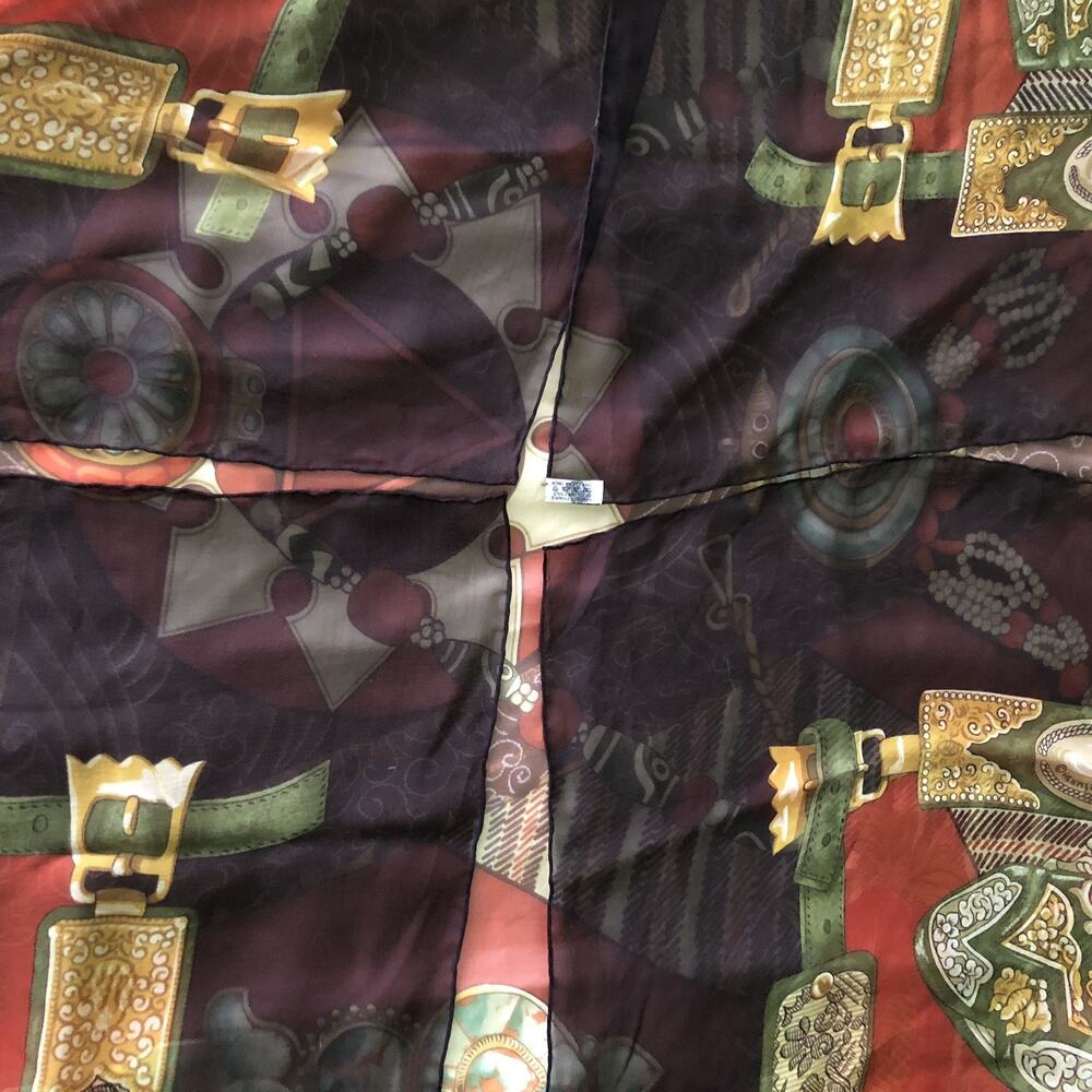 Vintage Authentic Hermès Silk Mousseline Giant Scarf 140cm Tibet - Picture 7 of 9